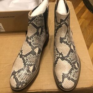 Lucky Brand Snake Print Ankle Boots